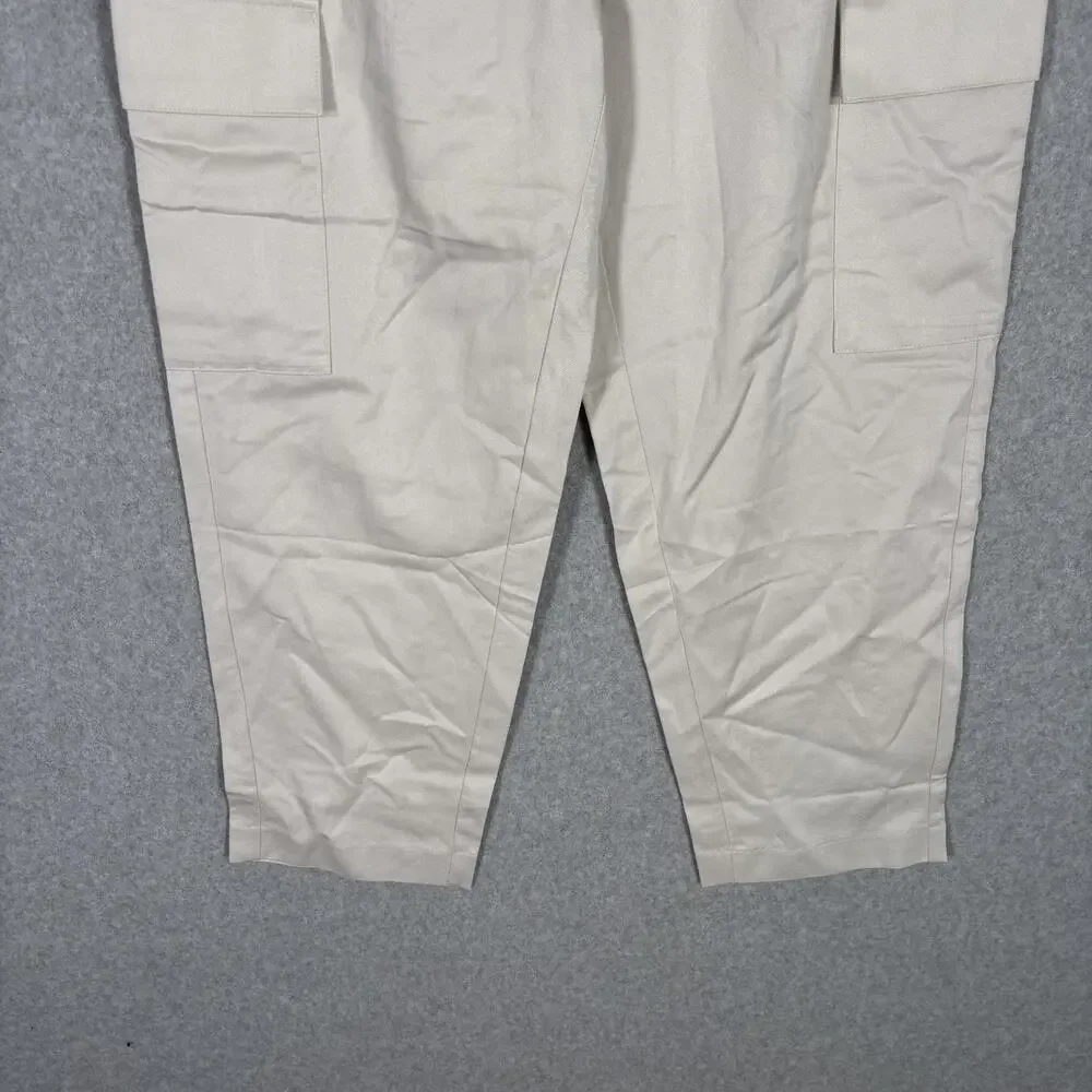 Old Navy Cargo Pants Medium Petite Cream Baggy Trouser Quiet Academia Neutrals‎